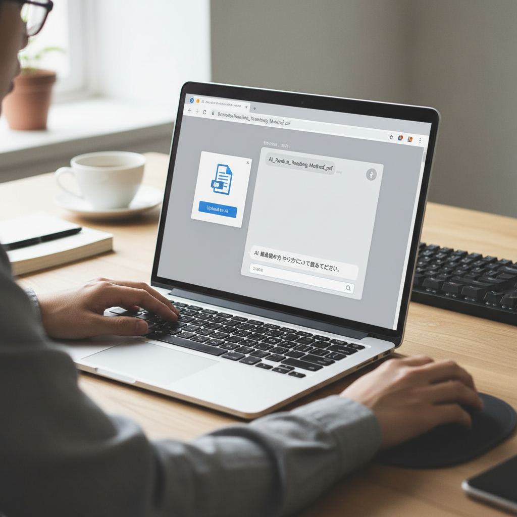 User uploading a PDF document to a chatbot interface